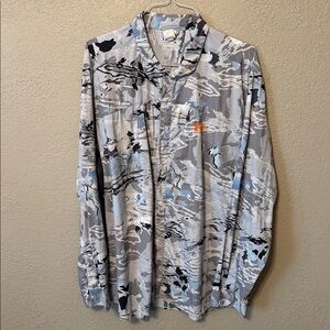 Under Armour Men's Iso-Chill Shore Break Camo Blue and Grey shirt size 3XL